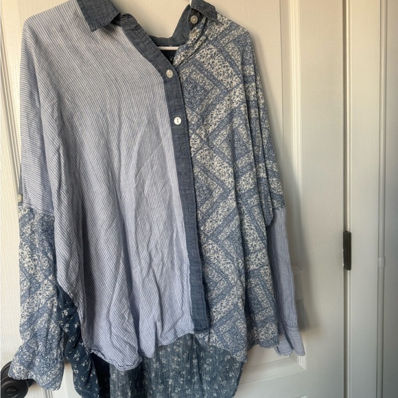 American Eagle Outfitters Blue Denim Button Down Shirt - Picture 4 of 9